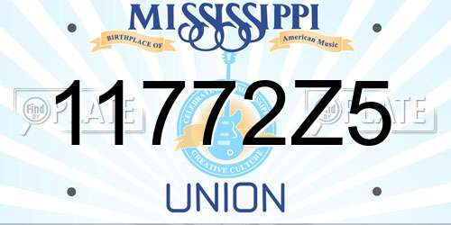 11772Z5 Mississippi License Plate