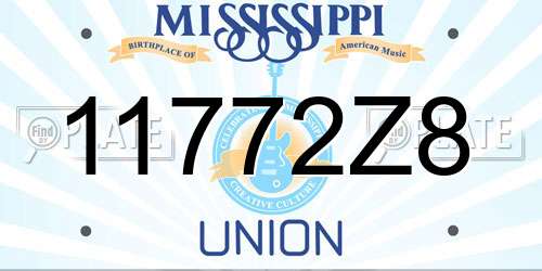 11772Z8 Mississippi License Plate