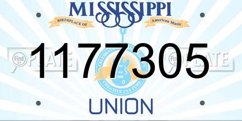 1177305 Mississippi License Plate