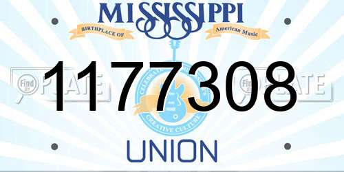 1177308 Mississippi License Plate