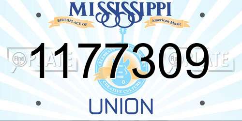 1177309 Mississippi License Plate