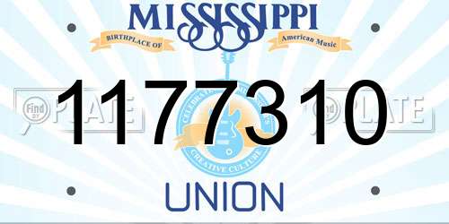 1177310 Mississippi License Plate