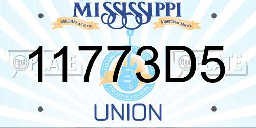 11773D5 Mississippi License Plate
