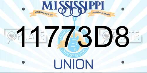 11773D8 Mississippi License Plate