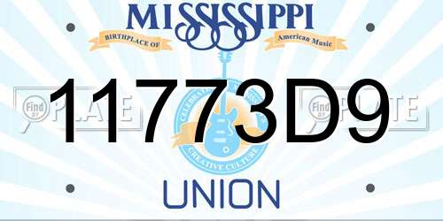 11773D9 Mississippi License Plate