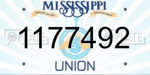 1177492 Mississippi License Plate