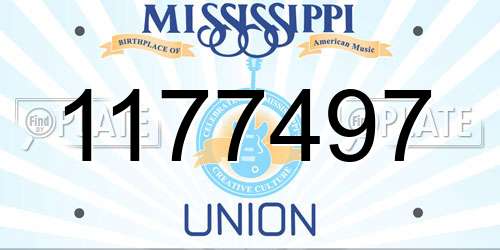 1177497 Mississippi License Plate