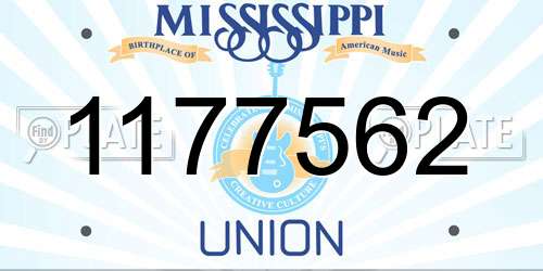 1177562 Mississippi License Plate
