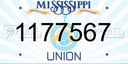 1177567 Mississippi License Plate