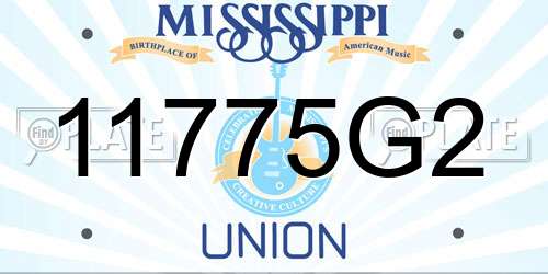 11775G2 Mississippi License Plate