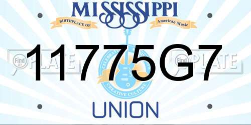 11775G7 Mississippi License Plate