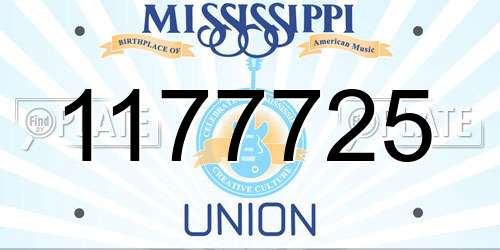 1177725 Mississippi License Plate