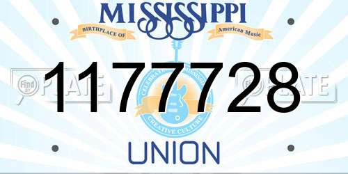 1177728 Mississippi License Plate
