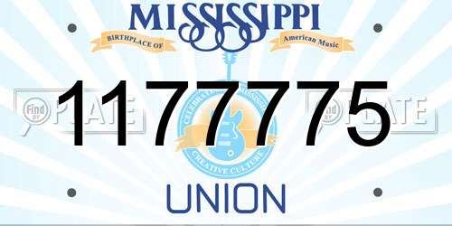1177775 Mississippi License Plate