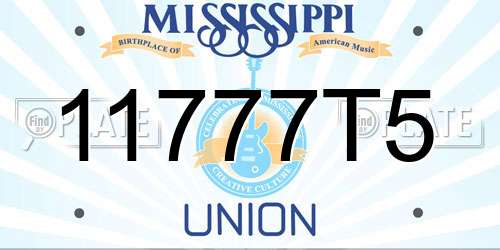 11777T5 Mississippi License Plate