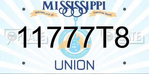 11777T8 Mississippi License Plate
