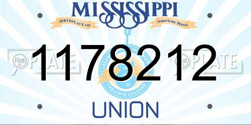 1178212 Mississippi License Plate
