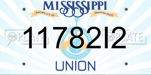 11782I2 Mississippi License Plate