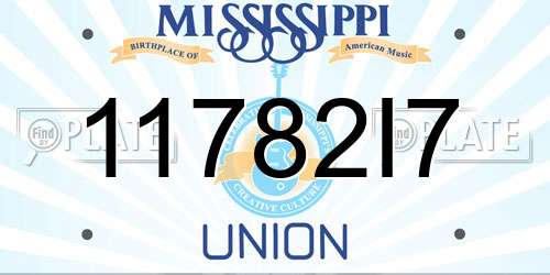 11782I7 Mississippi License Plate