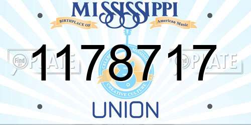 1178717 Mississippi License Plate