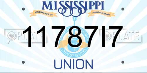 11787I7 Mississippi License Plate