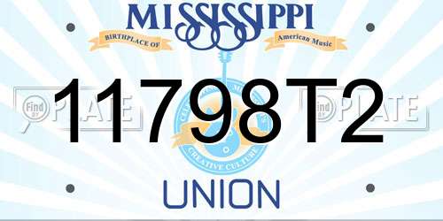 11798T2 Mississippi License Plate