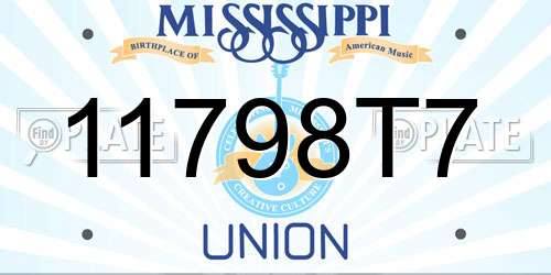 11798T7 Mississippi License Plate