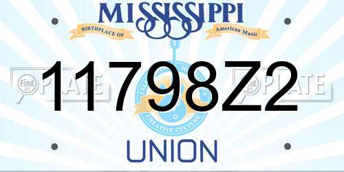 11798Z2 Mississippi License Plate