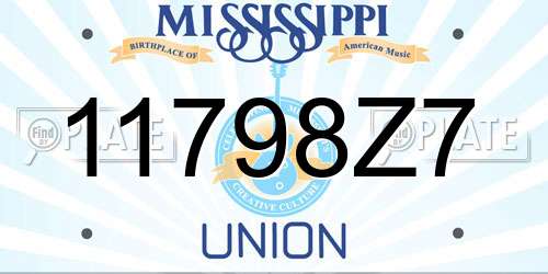 11798Z7 Mississippi License Plate