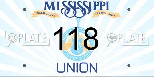 118 Mississippi License Plate