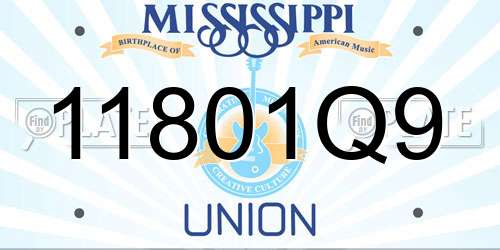 11801Q9 Mississippi License Plate