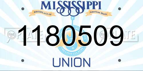 1180509 Mississippi License Plate