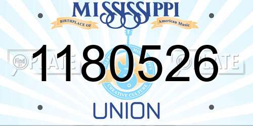 1180526 Mississippi License Plate