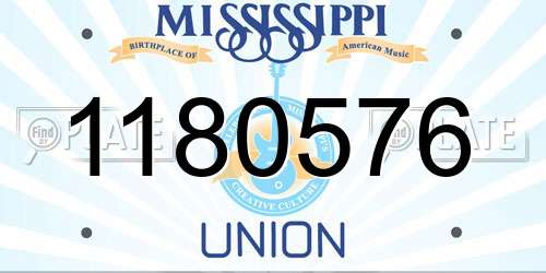 1180576 Mississippi License Plate