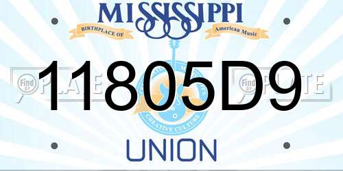 11805D9 Mississippi License Plate