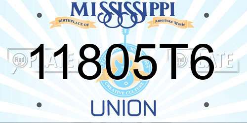 11805T6 Mississippi License Plate