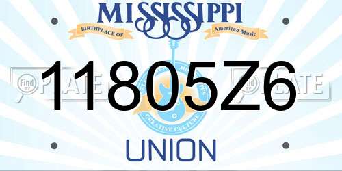 11805Z6 Mississippi License Plate