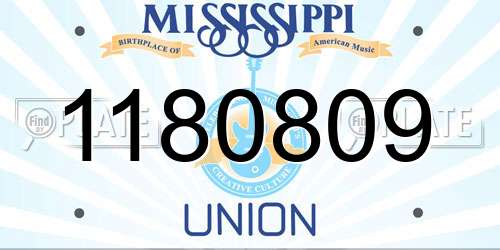 1180809 Mississippi License Plate
