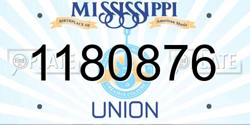 1180876 Mississippi License Plate
