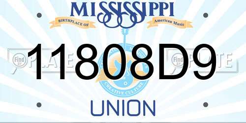 11808D9 Mississippi License Plate