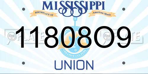 11808O9 Mississippi License Plate