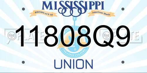 11808Q9 Mississippi License Plate