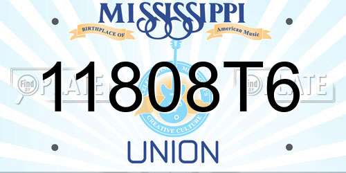 11808T6 Mississippi License Plate