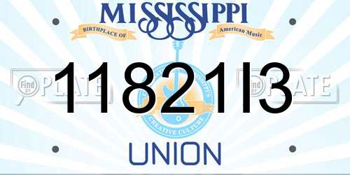 11821I3 Mississippi License Plate