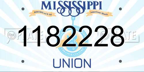 1182228 Mississippi License Plate