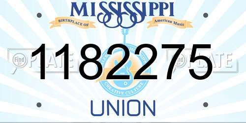 1182275 Mississippi License Plate