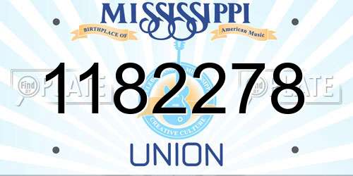 1182278 Mississippi License Plate