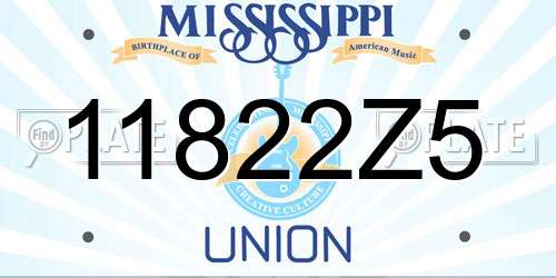 11822Z5 Mississippi License Plate
