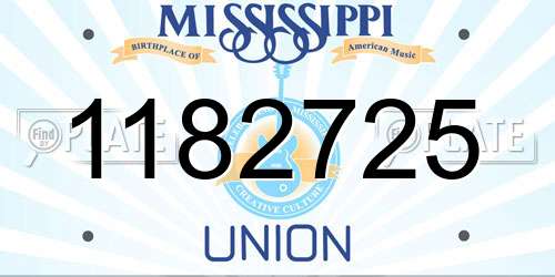 1182725 Mississippi License Plate