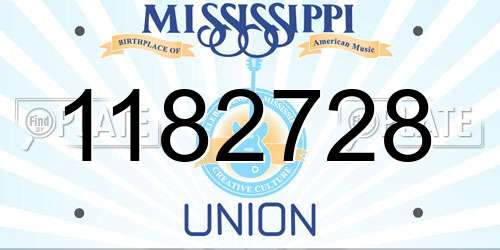 1182728 Mississippi License Plate